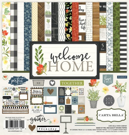 Набор двусторонней бумаги "Welcome HOME", 30,5 * 30,5 см, 12 листов+ лист стикеров, Carta Bella, купить - БлагоЛис