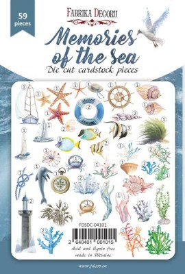 Набор высечек, коллекция "Memories of the sea", 59 шт., плотность 250 гр., Фабрика Декора