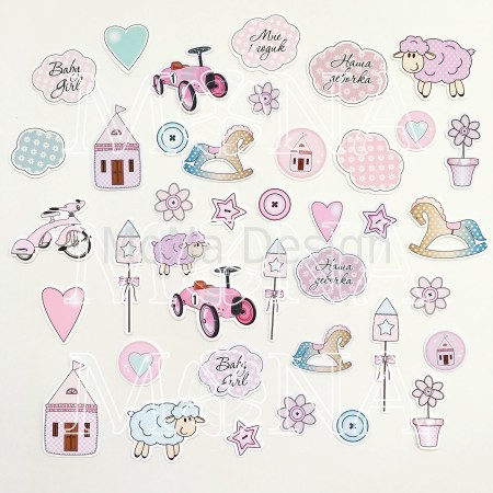 Набор высечек Little girl Mona Design, 36 элементов, купить - БлагоЛис