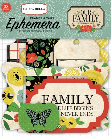 Набор высечек Tags & frames "Our FAMILY", 33 элемента, Carta Bella, купить - БлагоЛис