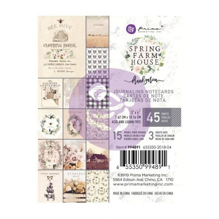 Набор двусторонних карточек Spring Farmhouse, 15 штук, 7,5 х 10 см, ТМ Prima Marketing, купить - БлагоЛис