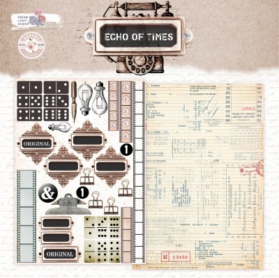 1/3 набора для вырезания "Echo of times", A5 (14,8*21 см), 6 двусторонних листов, 190 гр., ТМ Dream Light Studio