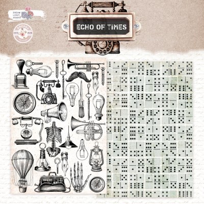 1/3 набора для вырезания "Echo of times", A5 (14,8*21 см), 6 двусторонних листов, 190 гр., ТМ Dream Light Studio