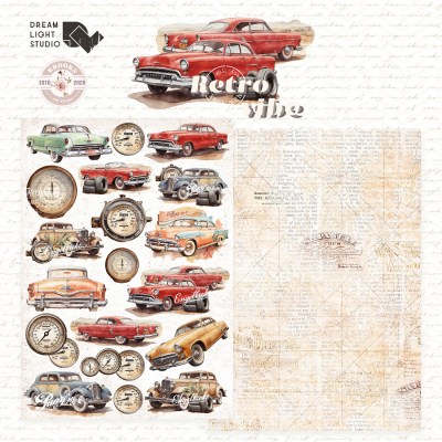 1/3 набора для вырезания "Retro Vibe", A5 (14,8*21 см), 6 двусторонних листов, 190 гр., ТМ Dream Light Studio