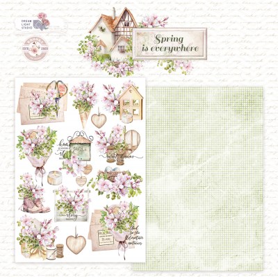 1/3 набора для вырезания "Spring is everywhere", A5 (14,8*21 см), 6 двусторонних листов, 190 гр., ТМ Dream Light Studio