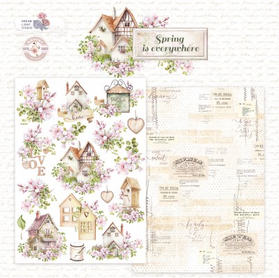 1/3 набора для вырезания "Spring is everywhere", A5 (14,8*21 см), 6 двусторонних листов, 190 гр., ТМ Dream Light Studio