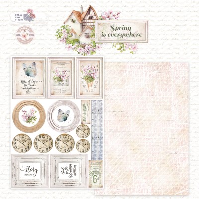 1/3 набора для вырезания "Spring is everywhere", A5 (14,8*21 см), 6 двусторонних листов, 190 гр., ТМ Dream Light Studio