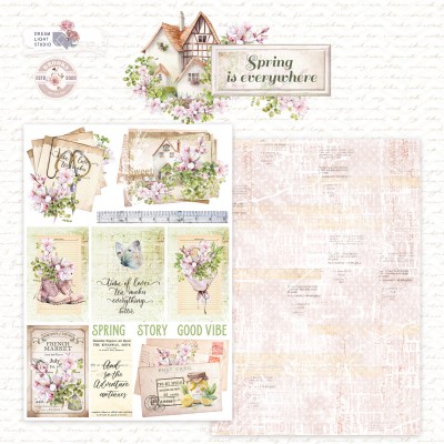 1/3 набора для вырезания "Spring is everywhere", A5 (14,8*21 см), 6 двусторонних листов, 190 гр., ТМ Dream Light Studio
