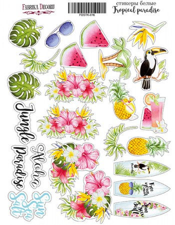 Набор наклеек (стикеров) #016, Tropical paradise, Фабрика Декора , купить - БлагоЛис
