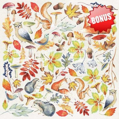 Набор двусторонней скрап бумаги "Colors of Autumn", 30.5x30.5 см, плотность 200 грамм, Фабрика Декору