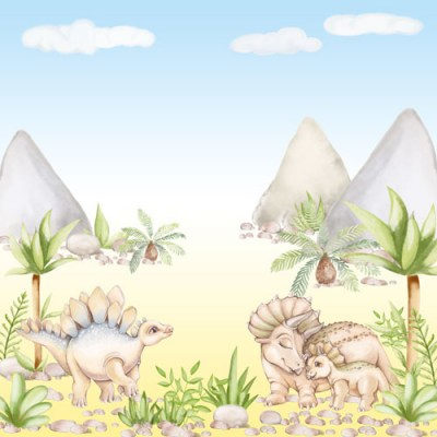 Набор двусторонней скрап бумаги "Dinosauria", 30.5x30.5 см, плотность 200 грамм, Фабрика Декору