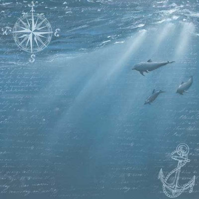 Набор двусторонней скрап бумаги "Memories of the sea", 30.5x30.5 см, плотность 250 грамм, Фабрика Декору