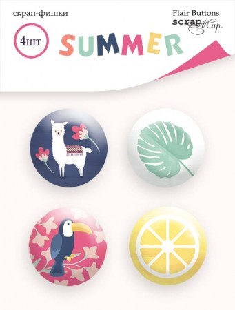 Набор скрап-фишек для скрапбукинга  Summer, 4 шт. от Scrapmir, купить - БлагоЛис