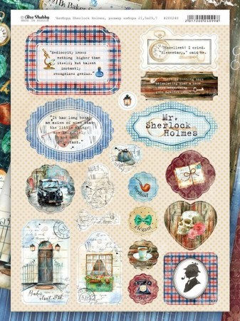 Набор украшений из чипборда Sherlock Holmes, ТМ Bee Shabby, 19 элементов, купить - БлагоЛис
