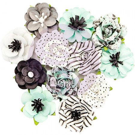 Набор цветов Flirty Fleur Mulberry Paper Flowers, Adoration, 12 штук, Prima Marketing, купить - БлагоЛис