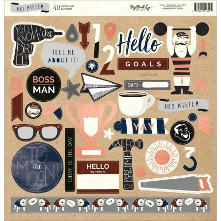 Набор цветного чипборда "HEY MISTER", 30,5 х 30,5 см,  ТМ MME , купить - БлагоЛис