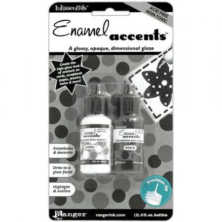 Набор эмалей Ranger Enamel Accents, 2 штуки (черный и белый цвета), купить - БлагоЛис