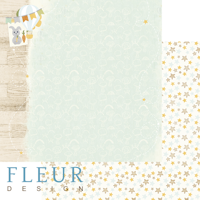 Лист двусторонней бумаги 30,5x30,5 см 190 грамм Fleur Путешествие, коллекция В облаках, купить - БлагоЛис