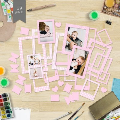 Набор рамок № 1 Pink, 39 штук, плотность 250 грамм, ТМ Фабрика Декора  