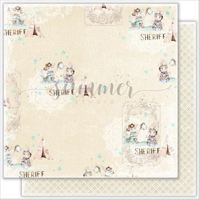 Набор двусторонней бумаги Little sheriff, 11 листов, 30,5 х 30,5 см, 190 г, ТМ Summer Studio   