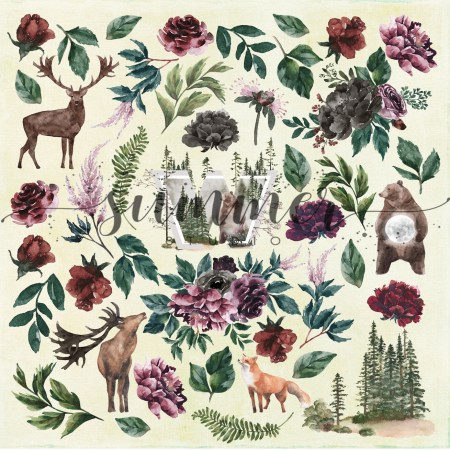 Лист для вырезания из коллекции Wild forest, 30,5 х 30,5 см, 190г, ТМ Summer Studio     , купить - БлагоЛис