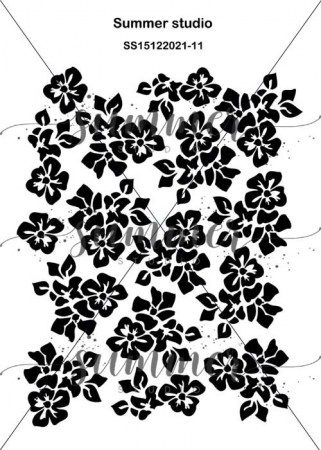 Трафарет "Flowers", 14 х 20 см, ТМ Summer Studio, купить - БлагоЛис