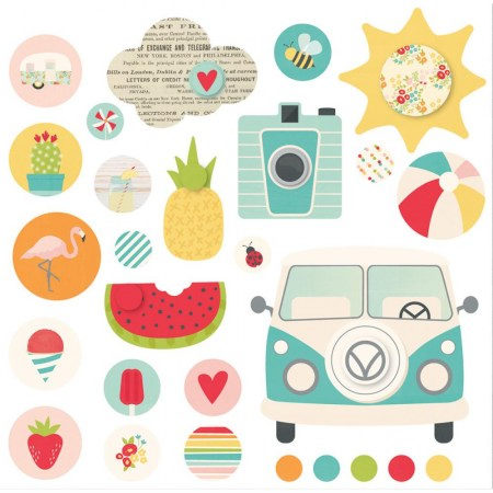 Набор брадсов и тегов Summer days, 27 элементов, Simple Stories, купить - БлагоЛис