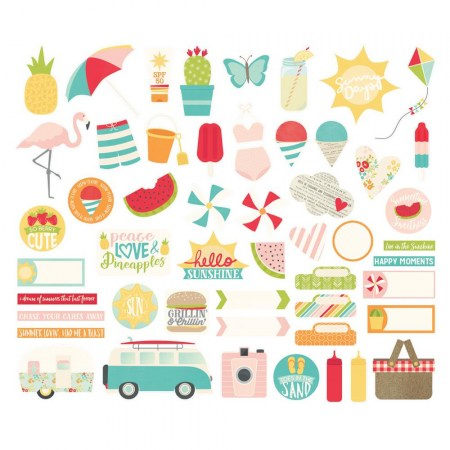 Набор высечек Summer days, 52 элемента, Simple Stories, купить - БлагоЛис