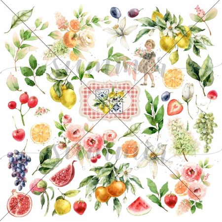 Лист для вырезания из коллекции "Вкус лета", 30.5 х 30.5, 190гр, ТМ Summer Studio, купить - БлагоЛис