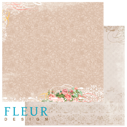 Лист двусторонней бумаги 30,5x30,5 см 190 грамм Fleur Солнечные узоры, коллекция Старый парк, купить - БлагоЛис