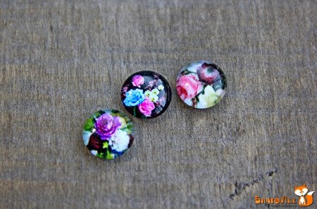 Набор акриловых капель с рисунком Цветы №1, 3 шт., диаметр 10 мм , купить - БлагоЛис
