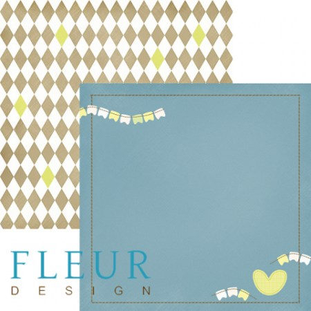 Лист двусторонней бумаги 30,5x30,5 см 190 грамм Fleur Ромбы, коллекция Я расту, купить - БлагоЛис