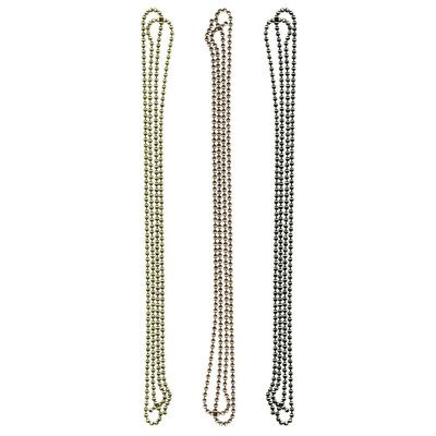 Набор шариковых цепочек Idea-Ology Metal Ball Chains с 18 коннекторами, 3 цвета (медь, бронза, серебро), по 91 см каждая, ТМ Tim Holtz