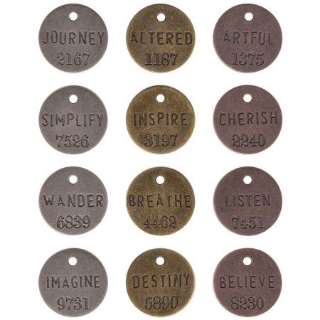 Набор металлических тегов Idea-Ology Metal Philosophy Tags, 12 штук, ТМ Tim Holtz, купить - БлагоЛис