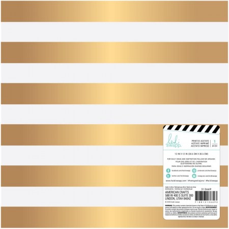 Веллум (калька) с золотым фольгированием Stripes, 30 х 30 см, American crafts, купить - БлагоЛис