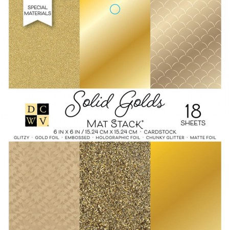 Часть набора бумаги 15 х 15 см, 5 листов,Solid Golds, ТМ DCWV  , купить - БлагоЛис
