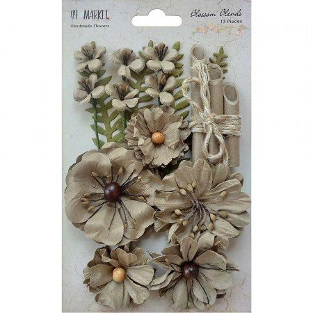 Набор цветов и листьев Linen BLOSSOM BLENDS, 13 штук, ТМ 49 & Market      , купить - БлагоЛис