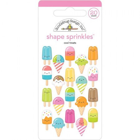 Набор эмалевых стикеров Cool Treats, Doodlebug Sprinkles Adhesive Glossy Enamel Shapes, 20 элементов , купить - БлагоЛис
