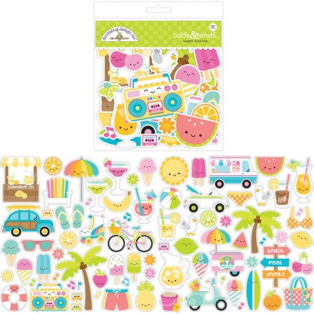 Набор высечек Sweet Summer, 80 элементов, ТМ  Doodlebug design  , купить - БлагоЛис