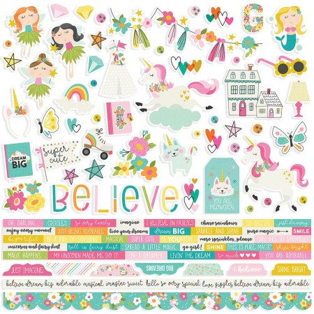 Набор стикеров Dream big, 30,5 х 30,5 см, ТМ Simple Stories, купить - БлагоЛис