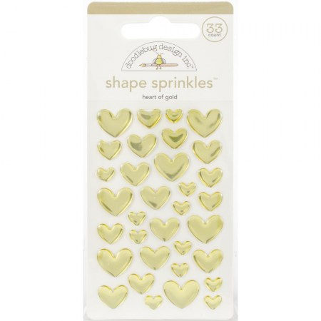 Набор эмалевых стикеров Heart Of Gold, Doodlebug Sprinkles Adhesive Glossy Enamel Shapes, 33 элемента  , купить - БлагоЛис