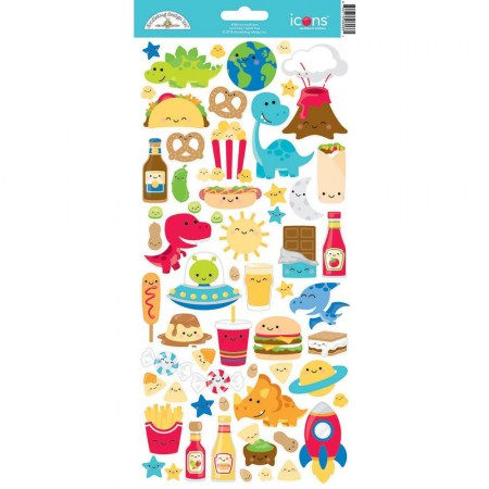 Набор стикеров So Much Pun Icons, 15 х 30 см, ТМ Doodlebug design   , купить - БлагоЛис