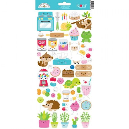 Набор стикеров So Much Pun Too Icons, 15 х 30 см, ТМ Doodlebug design  , купить - БлагоЛис