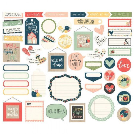 Набор высечек Journal bits & pieces, So Happy Together, 49 элементов, ТМ Simple stories    , купить - БлагоЛис