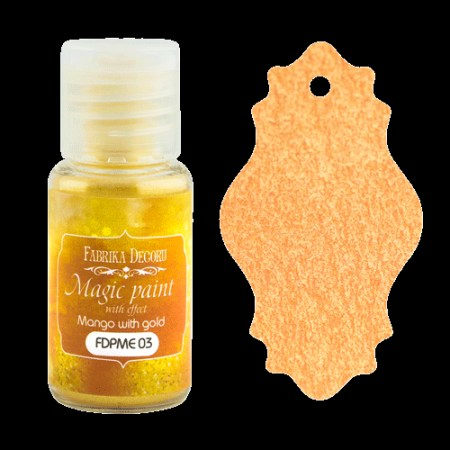 Сухая краска "Magic pain with effect", цвет "Манго с золотом", 15 мл, ТМ Фабрика Декора, купить - БлагоЛис