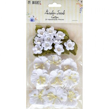 Набор цветов и листьев Cotton Garden seeds 2 размеров, 29 штук, ТМ 49 & Market    , купить - БлагоЛис