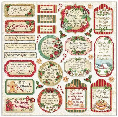 Набор двусторонней бумаги для скрапбукинга  CLASSIC CHRISTMAS 30,5 х 30,5 см, 190 гр, 12 двусторонних листов, Stamperia