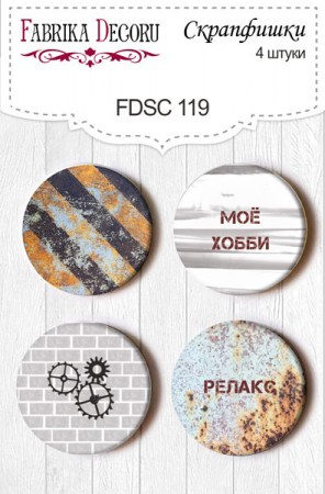 Набор скрапфишек из 4 штук, диаметр 25 мм, FDSC-119, купить - БлагоЛис