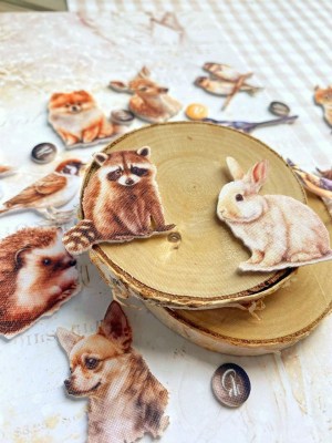 Тканевые высечки из коллекции "Hello, Fall" Animals, ТМ Dream Light Studio