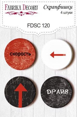 Набор скрапфишек из 4 штук, диаметр 25 мм, FDSC-120, купить - БлагоЛис